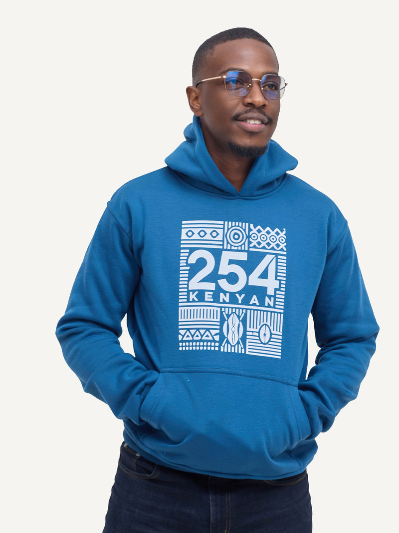 Kali Graphic Hoodies: Petrol Blue with 254