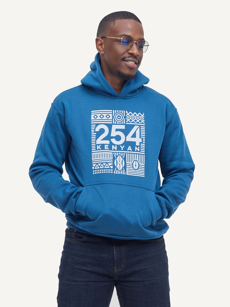 Kali Graphic Hoodies: Petrol Blue with 254