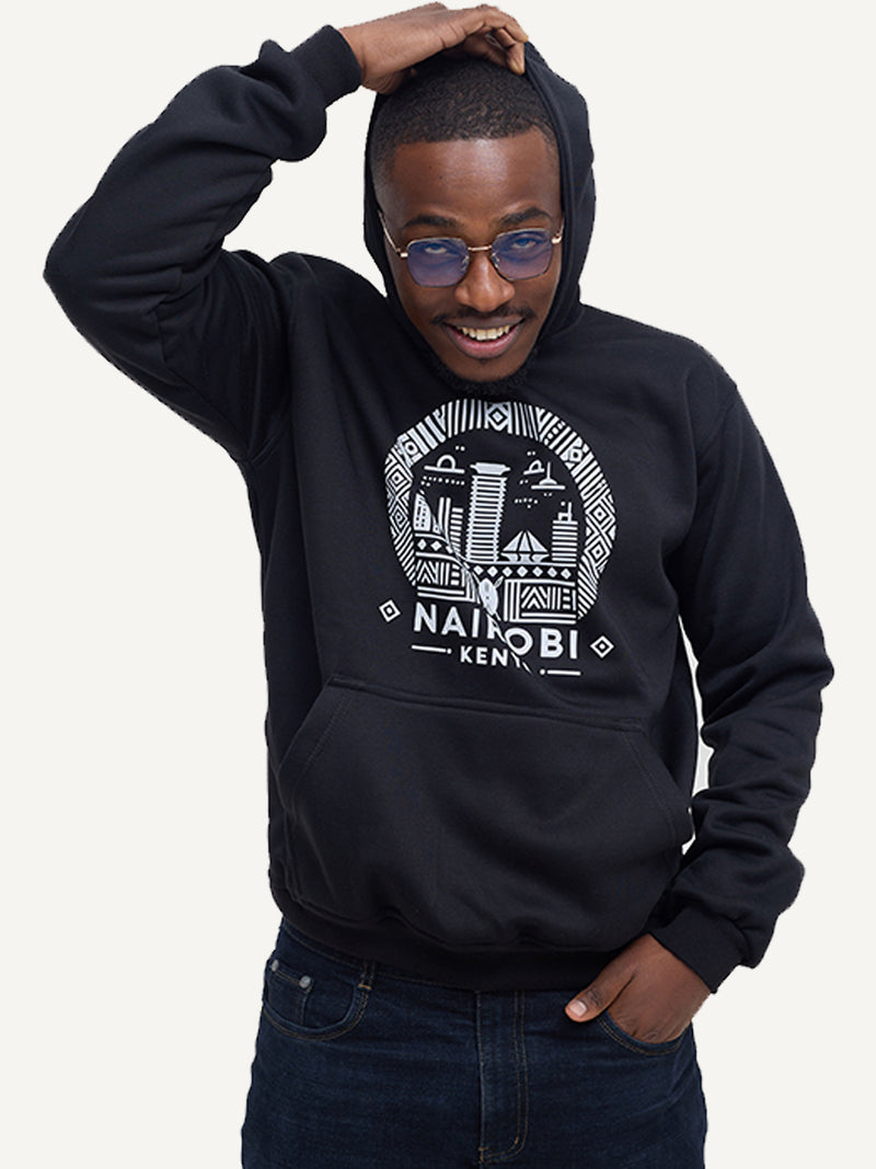 Kali Graphic Hoodies: Black with Nairobi II