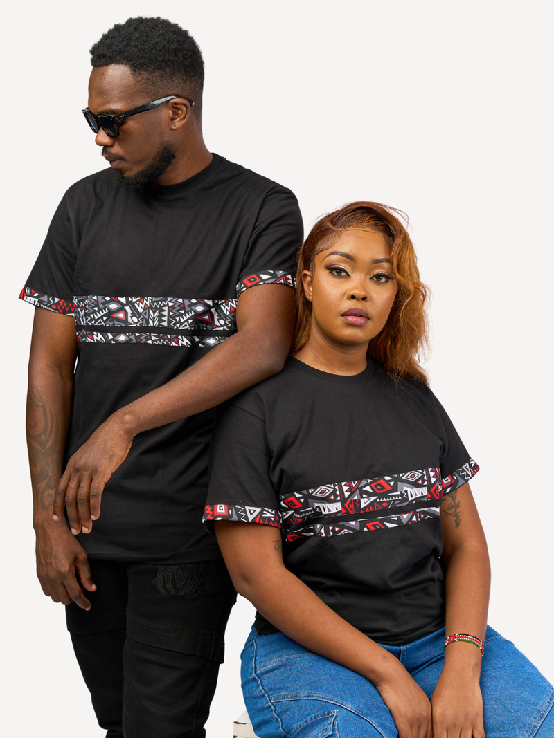 Kali Premium Ts: Black with Red & Grey KK 2 Strip