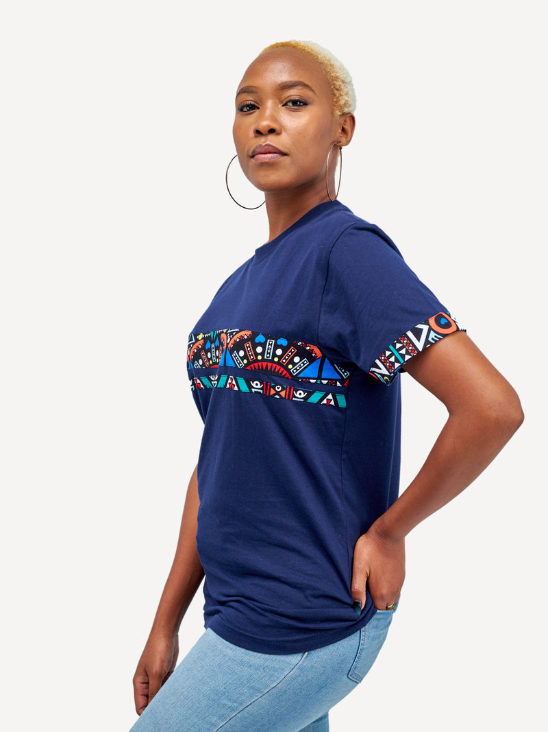 Kali Premium Ts: Navy with Blue Tribal
