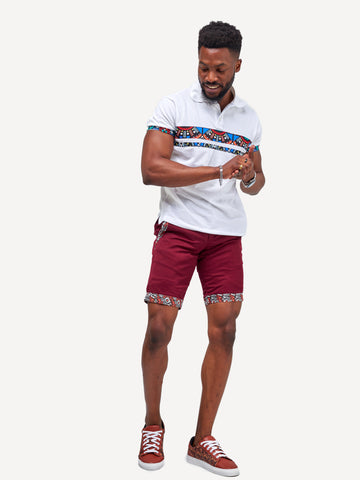 Kali Shorts: Maroon with Red KK