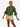 Crossover Back Linen Shirt: Jungle Green with Emerald Tribe Print