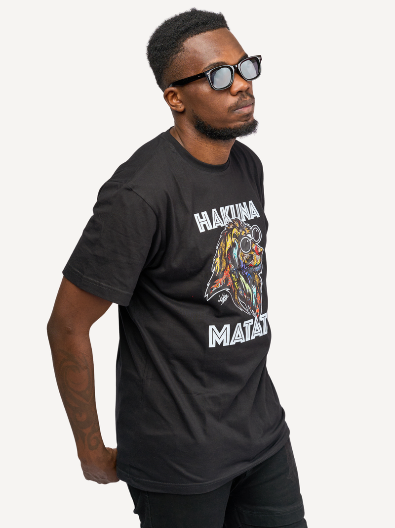 Kali Graphic Ts: Black with Hakuna Matata Simba