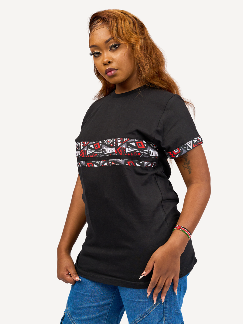 Kali Premium Ts: Black with Red & Grey KK 2 Strip
