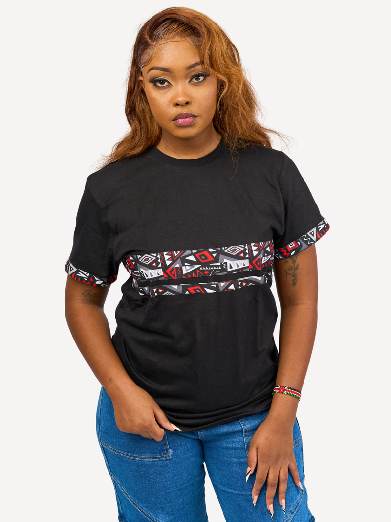 Kali Premium Ts: Black with Red & Grey KK 2 Strip