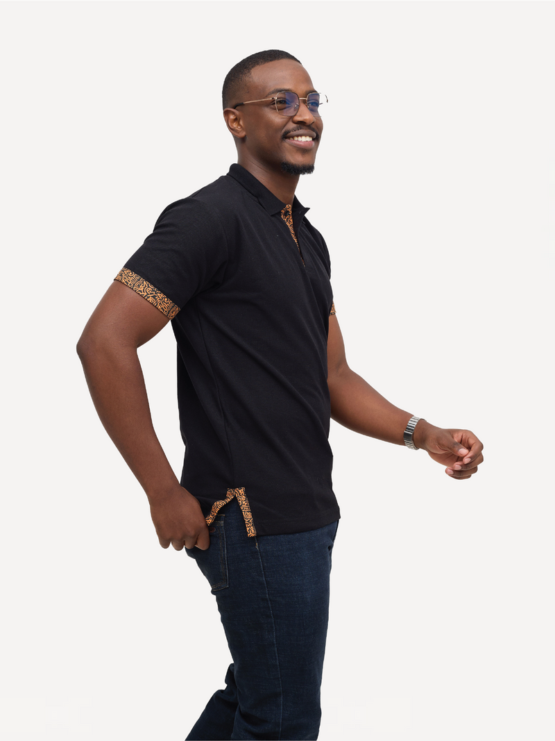 Kali Premium Polos: Black with Gold KK