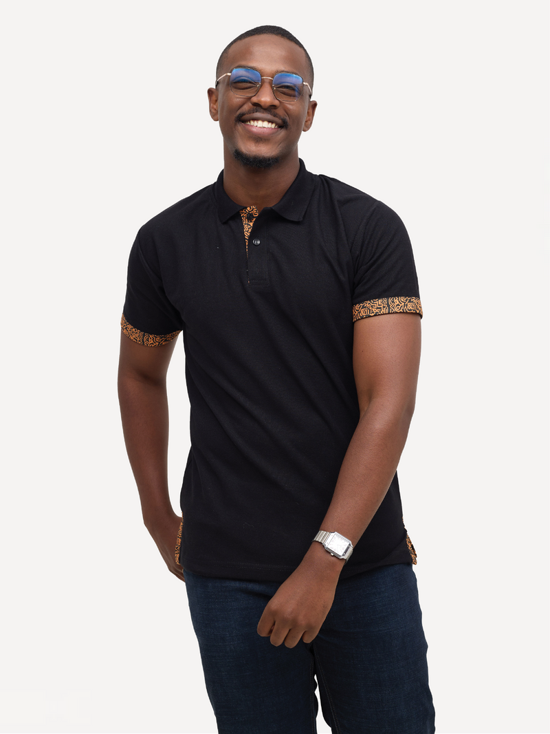 Kali Premium Polos: Black with Gold KK