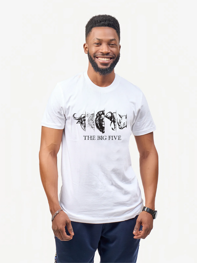 Kali Graphic Ts: White with Bold Big Five