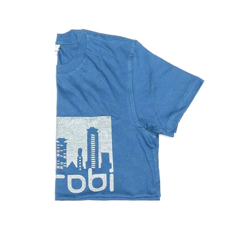 Kali Graphic Ts: Petrol Blue with Nairobi