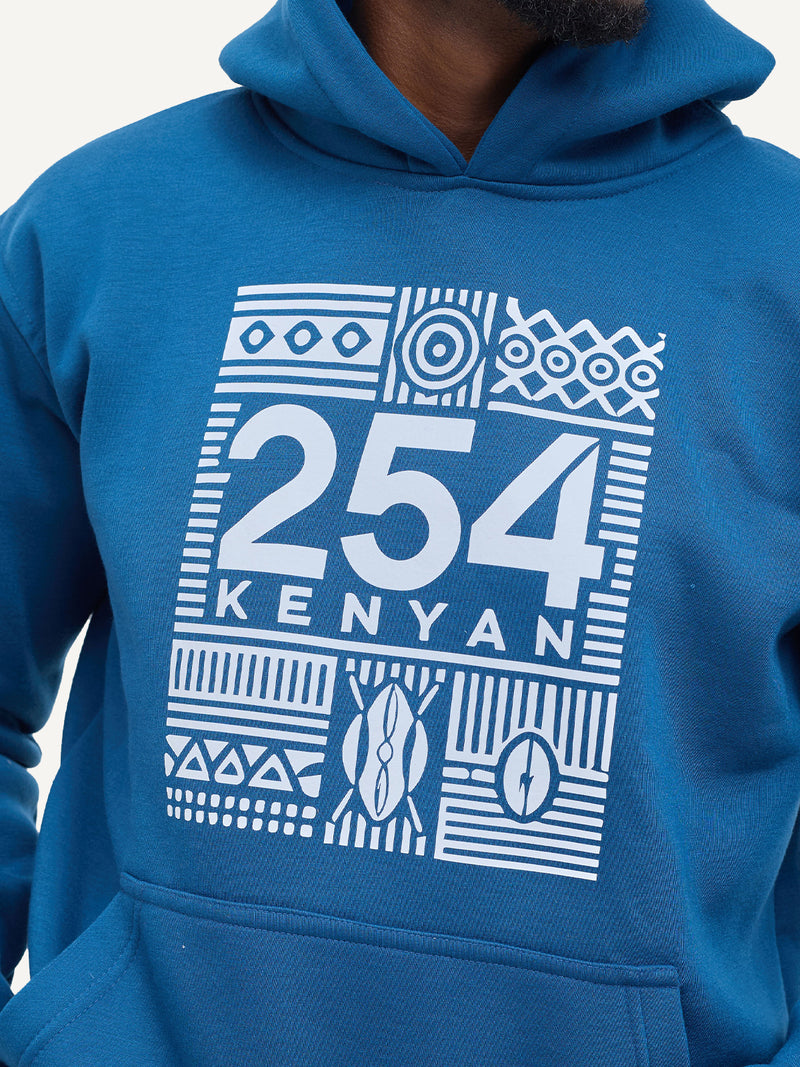 Kali Graphic Hoodies: Petrol Blue with 254