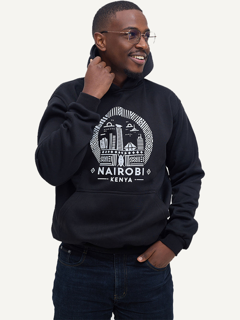 Kali Graphic Hoodies: Black with Nairobi II