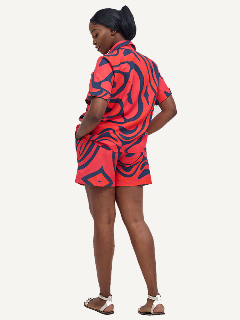 Ladies: Co-Ord Top - Tropical Wave