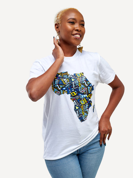 Kali Graphic Ts: White with African Map