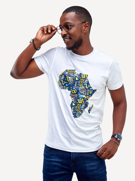 Kali Graphic Ts: White with African Map