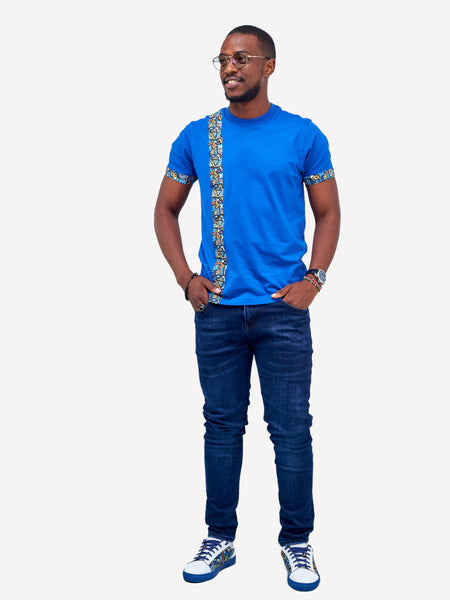 Kali Premium Ts: Electric blue with Blue KK Strip