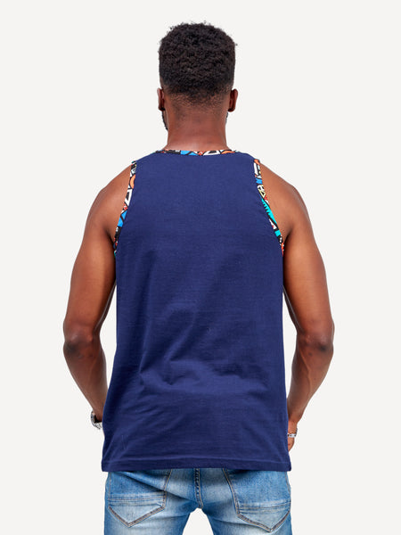 Kali Tanks: Navy with Blue Tribal