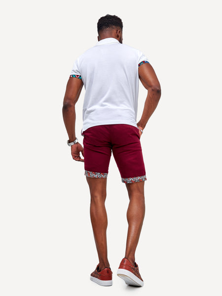 Kali Shorts: Maroon with Red KK