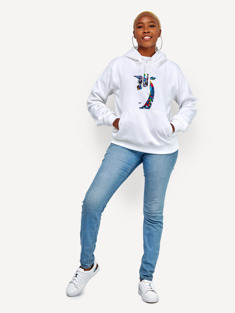 Kali Graphic Hoodies: White with Twiga
