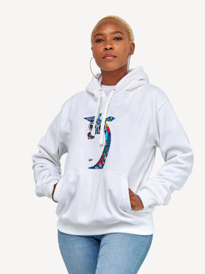 Kali Graphic Hoodies: White with Twiga