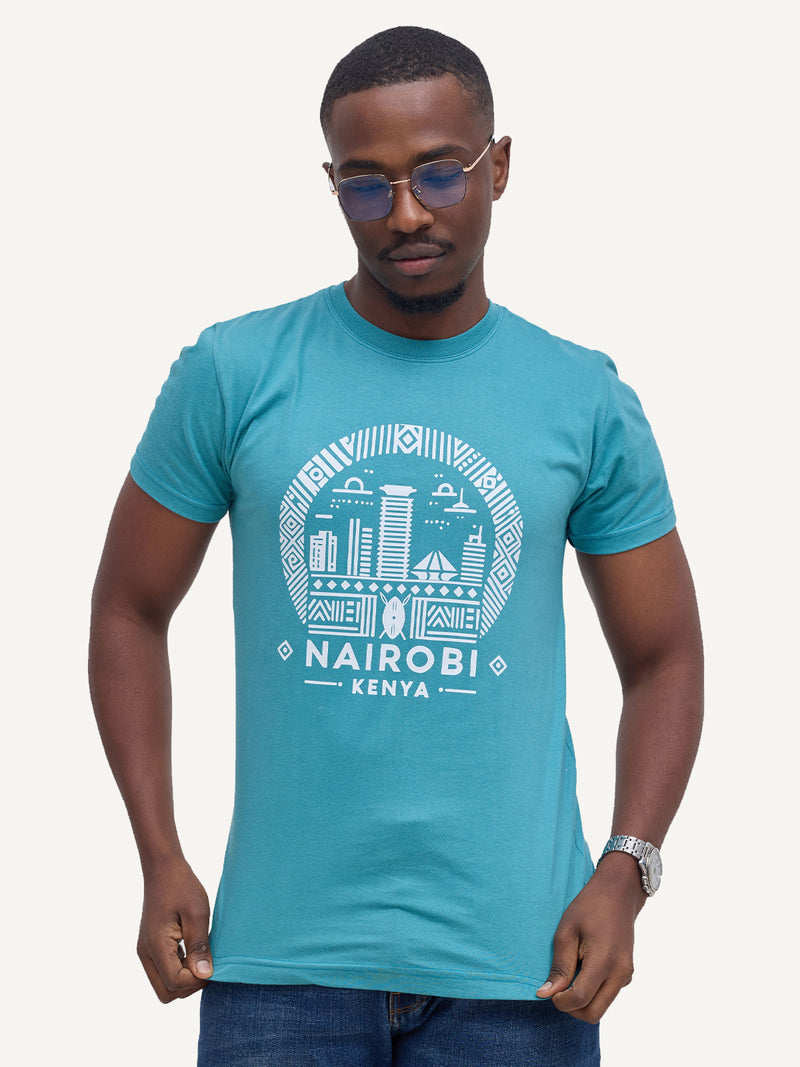 Kali Graphic Ts: Teal with Nairobi II