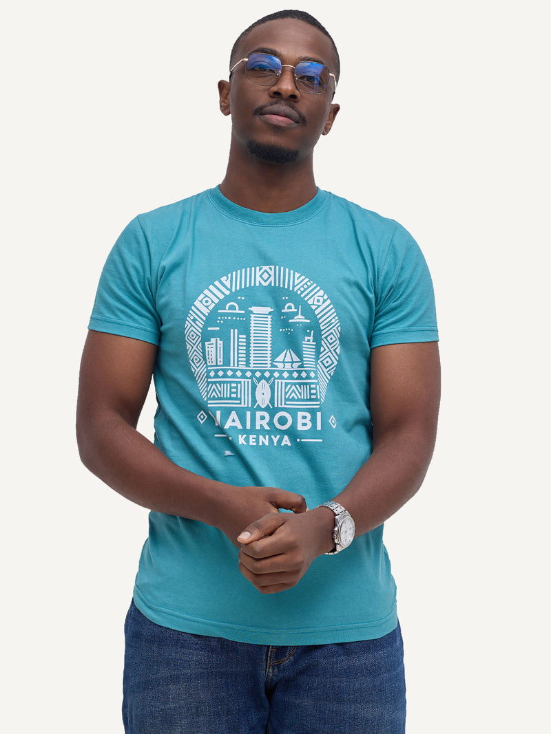 Kali Graphic Ts: Teal with Nairobi II