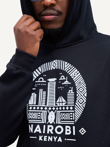Kali Graphic Hoodies: Black with Nairobi II