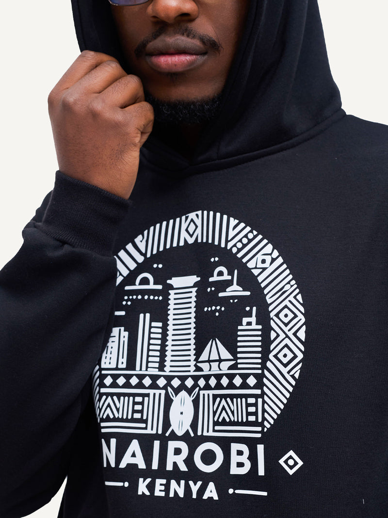 Kali Graphic Hoodies: Black with Nairobi II