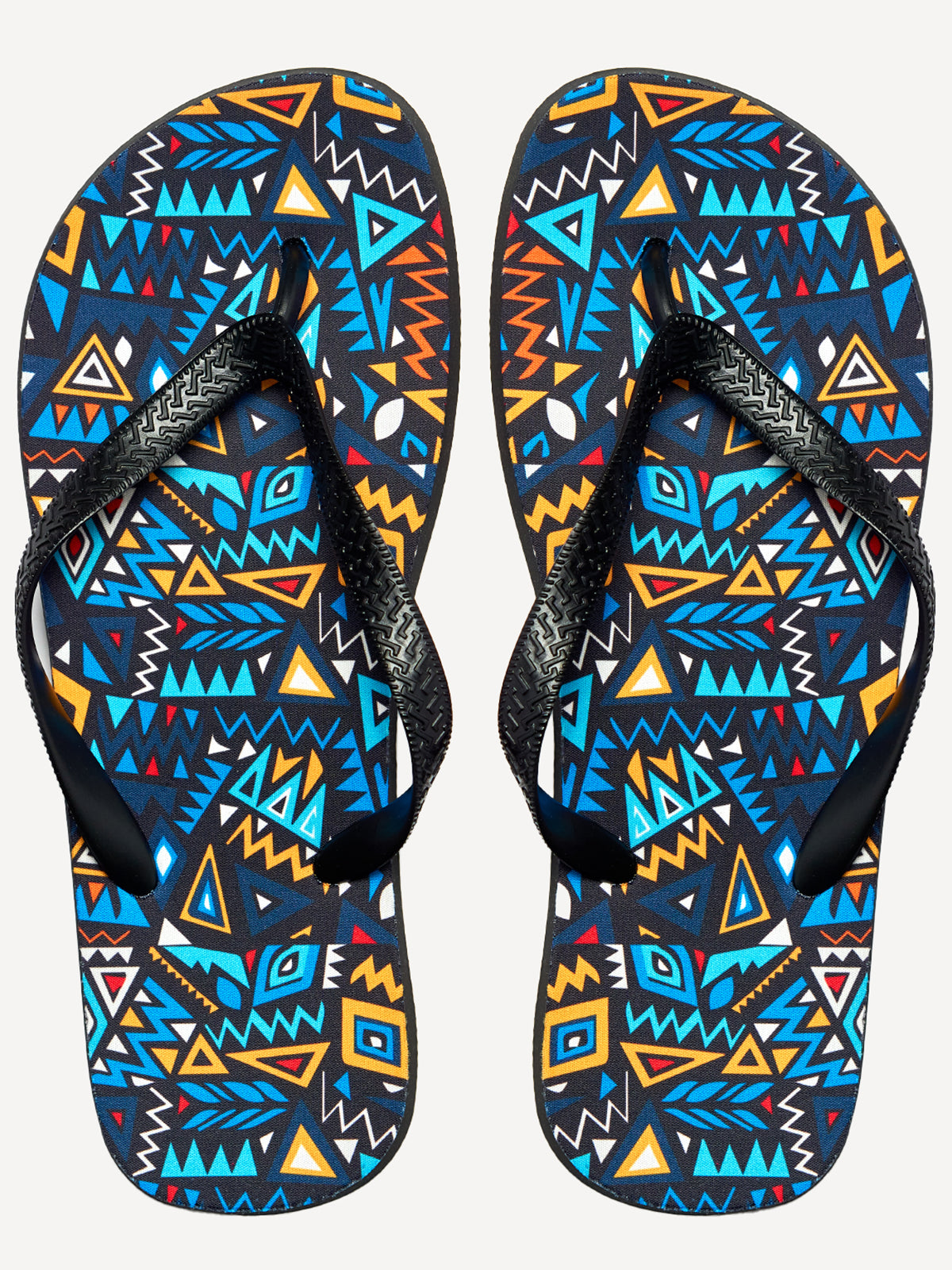 Blue KK Print - Flip Flops