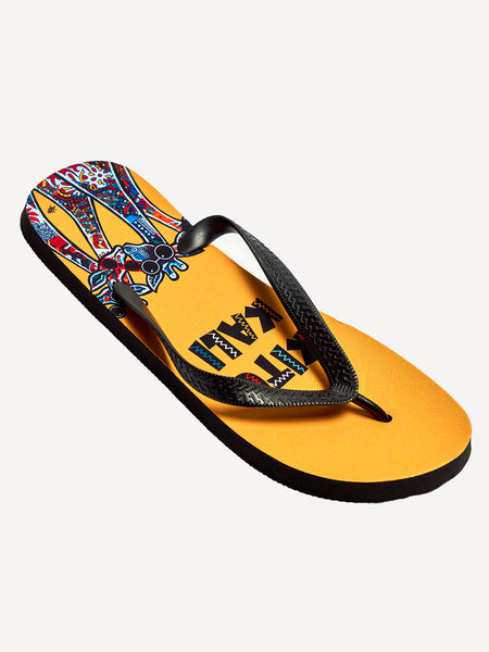 Yellow with Twiga Family - Flip Flops