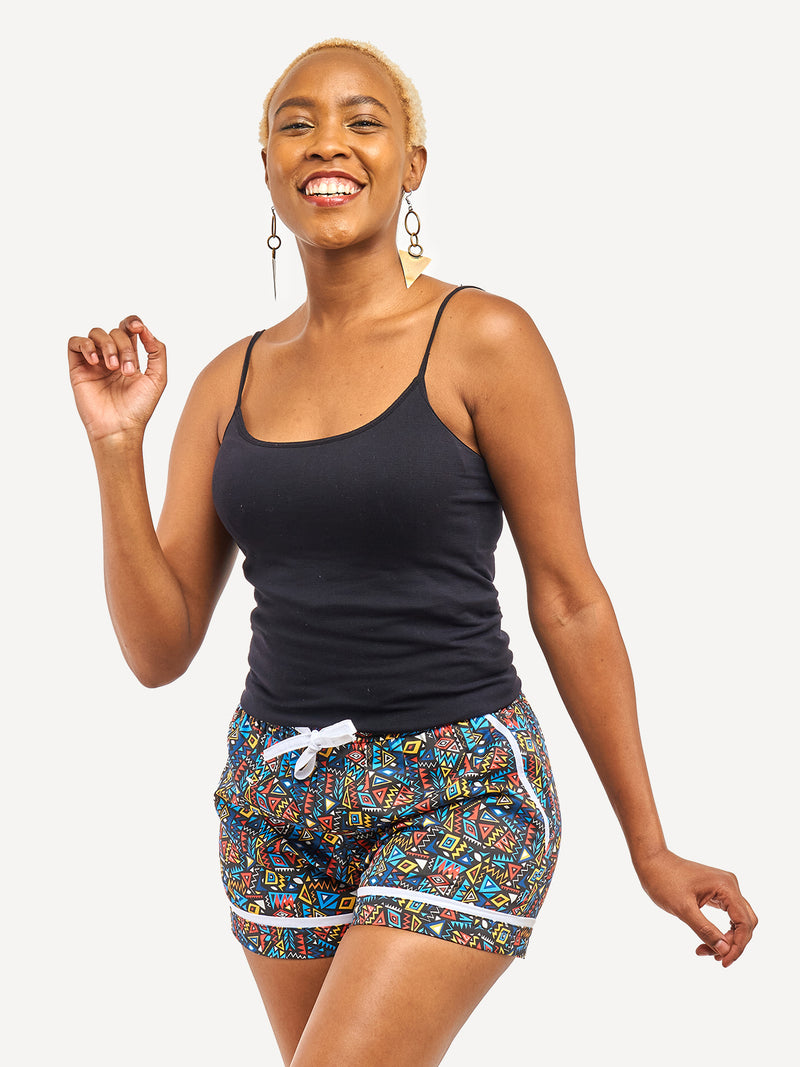 Kali Beach Shorts: Women - Pink & Blue KK