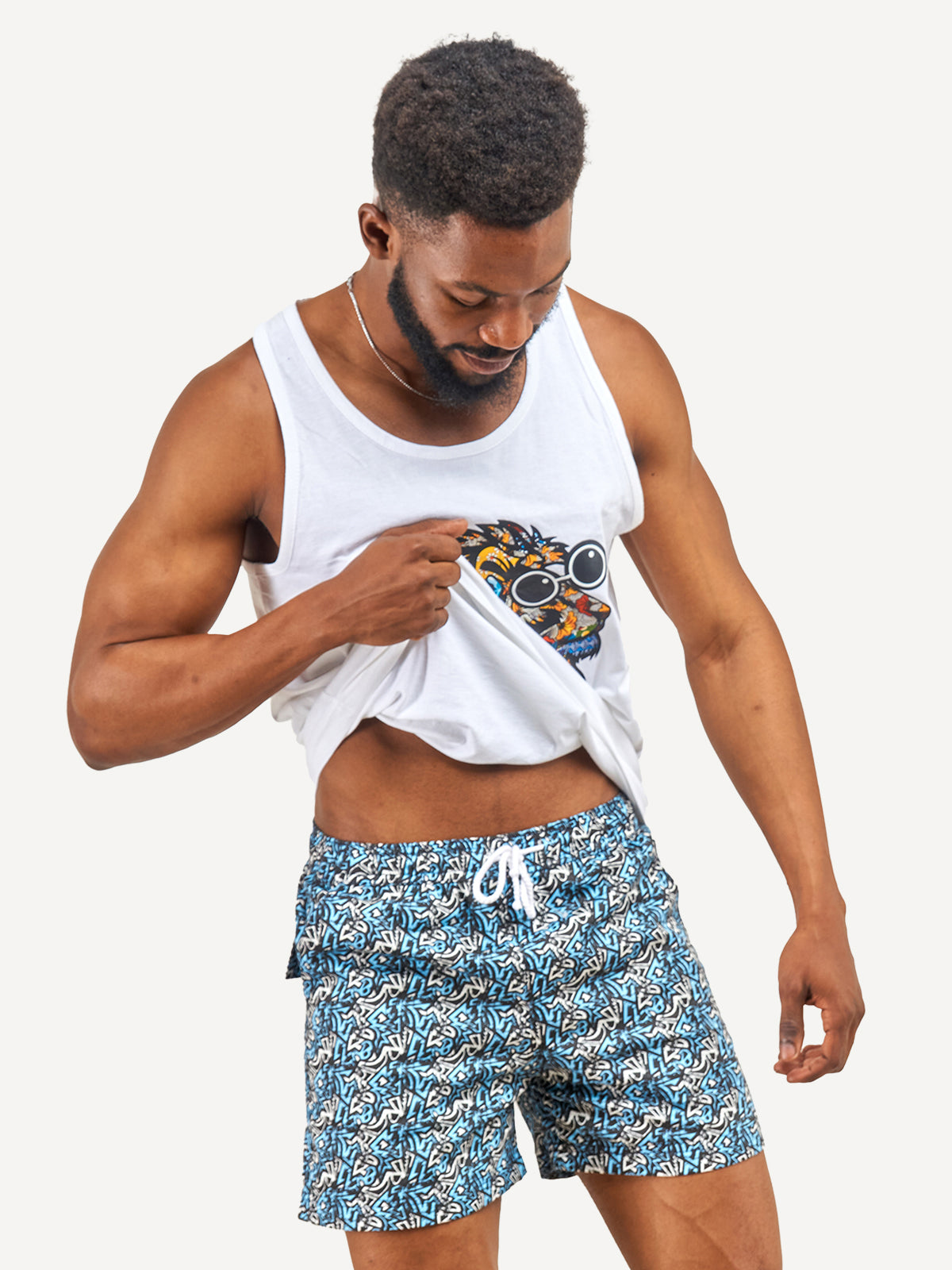Kali Swim Shorts: Men - Light Blue KK