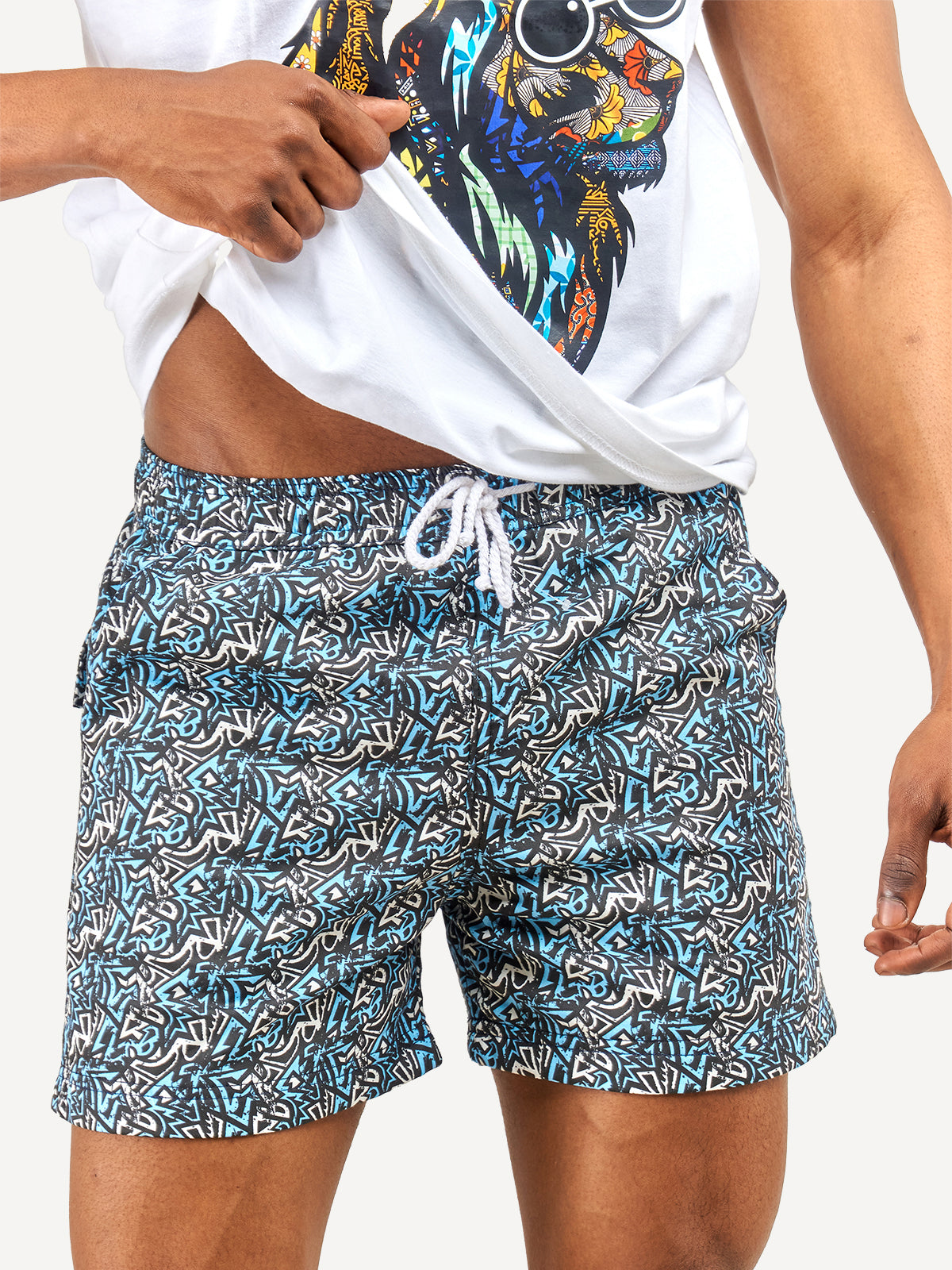 Kali Swim Shorts: Men - Light Blue KK
