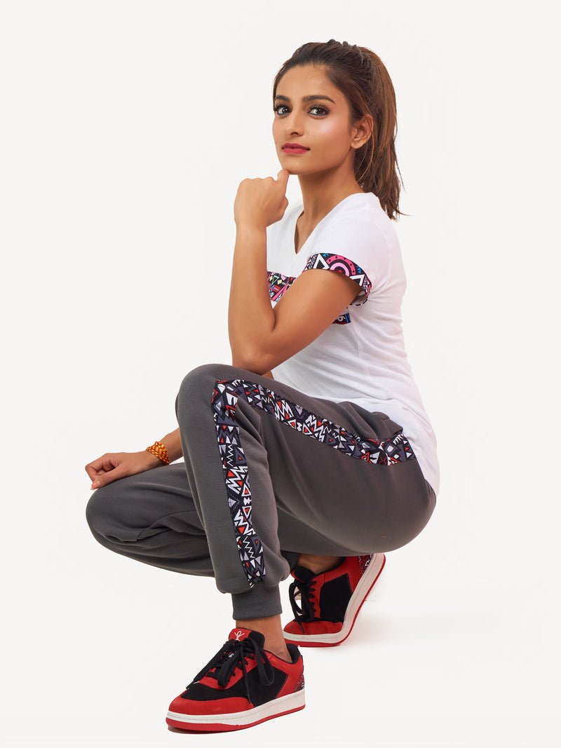 Kali Sweats: Pants - Dark Grey with Red & Grey KK