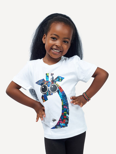 Kali Kids Ts: White with Twiga