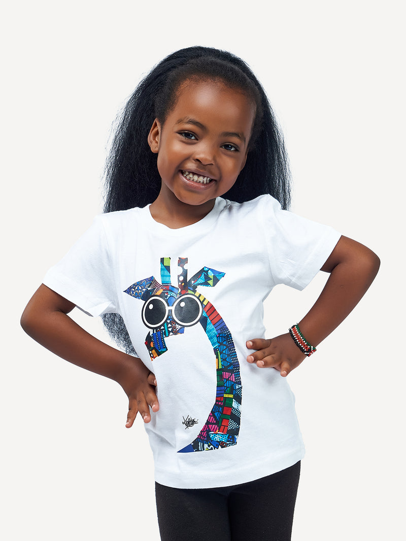 Kali Kids Ts: White with Twiga