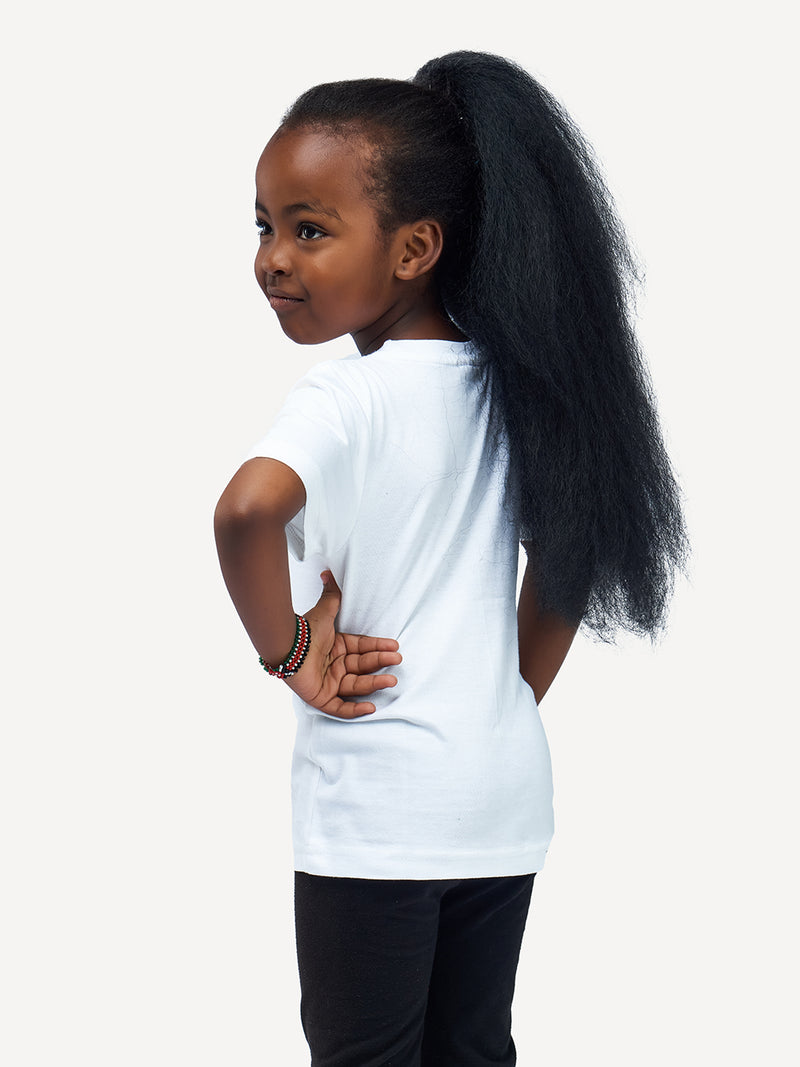 Kali Kids Ts: White with Twiga