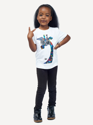 Kali Kids Ts: White with Twiga