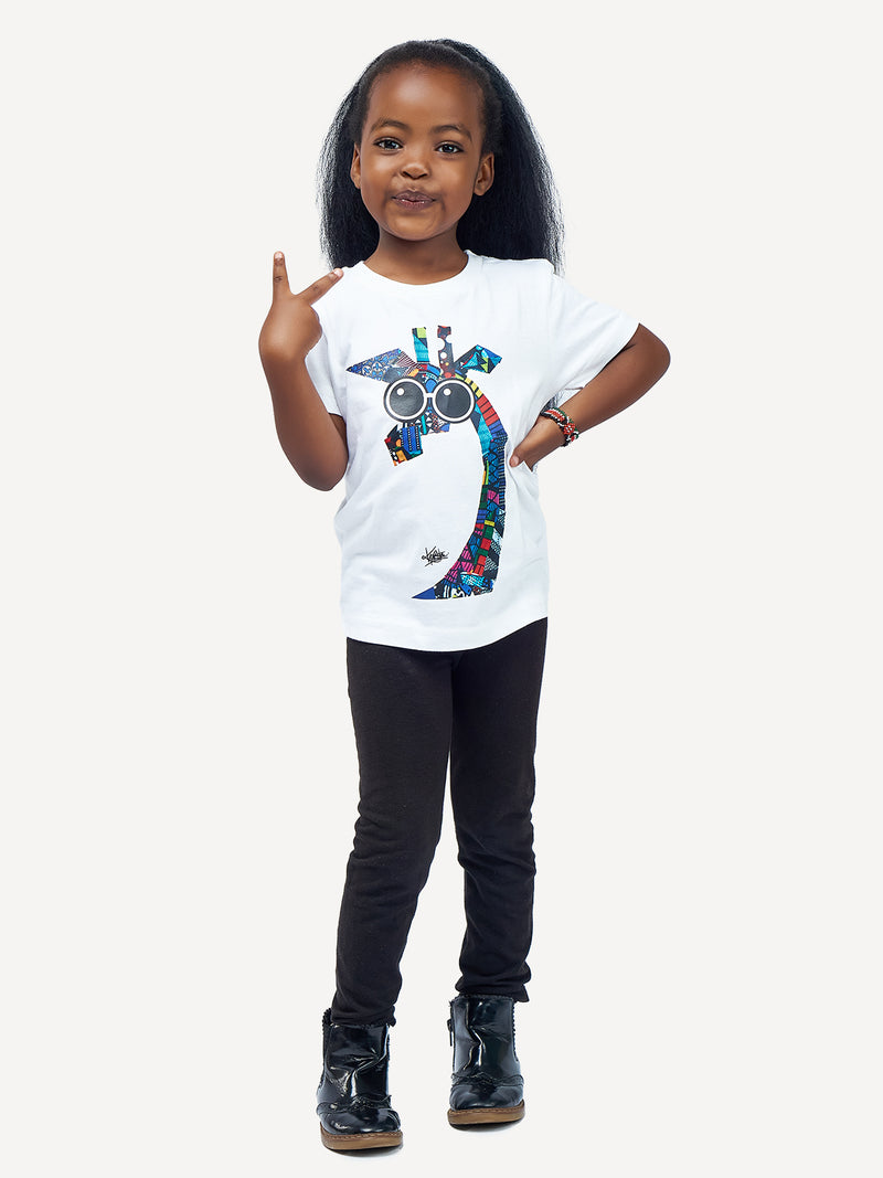 Kali Kids Ts: White with Twiga