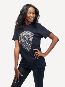 Kali Graphic Ts: Ladies - Black with Simba