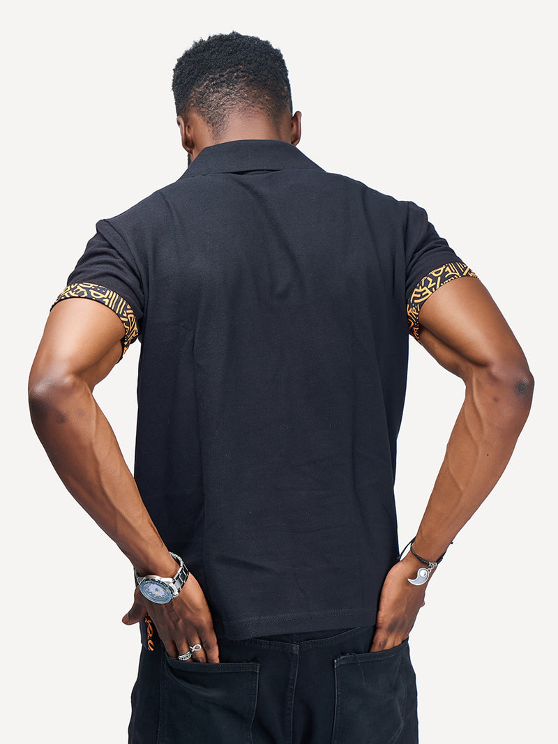 Kali Premium Polos: Black with Gold KK (Collars)