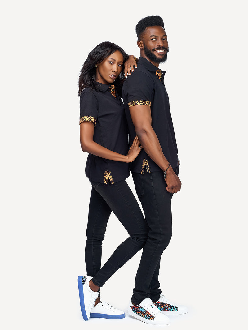Kali Premium Polos: Black with Gold KK (Collars)