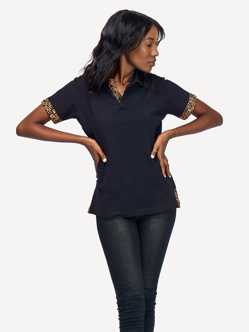 Kali Premium Polos: Black with Gold KK (Collars)