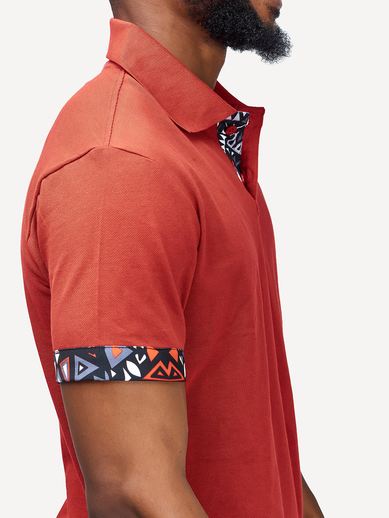 Kali Premium Polos: Terracotta With Red & Grey KK