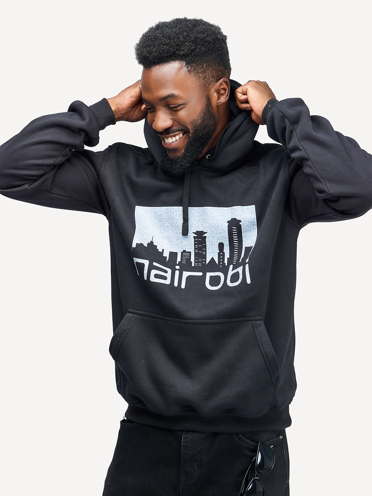 Kali Graphic Hoodies: Black with Nairobi