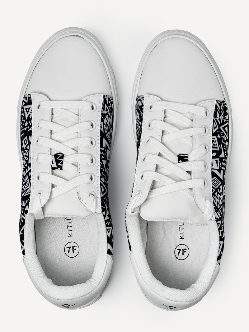 White Leather with B&W Tribal