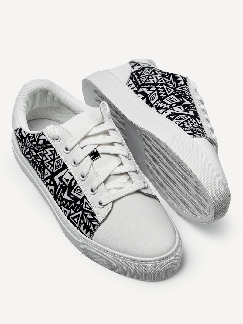 White Leather with B&W Tribal