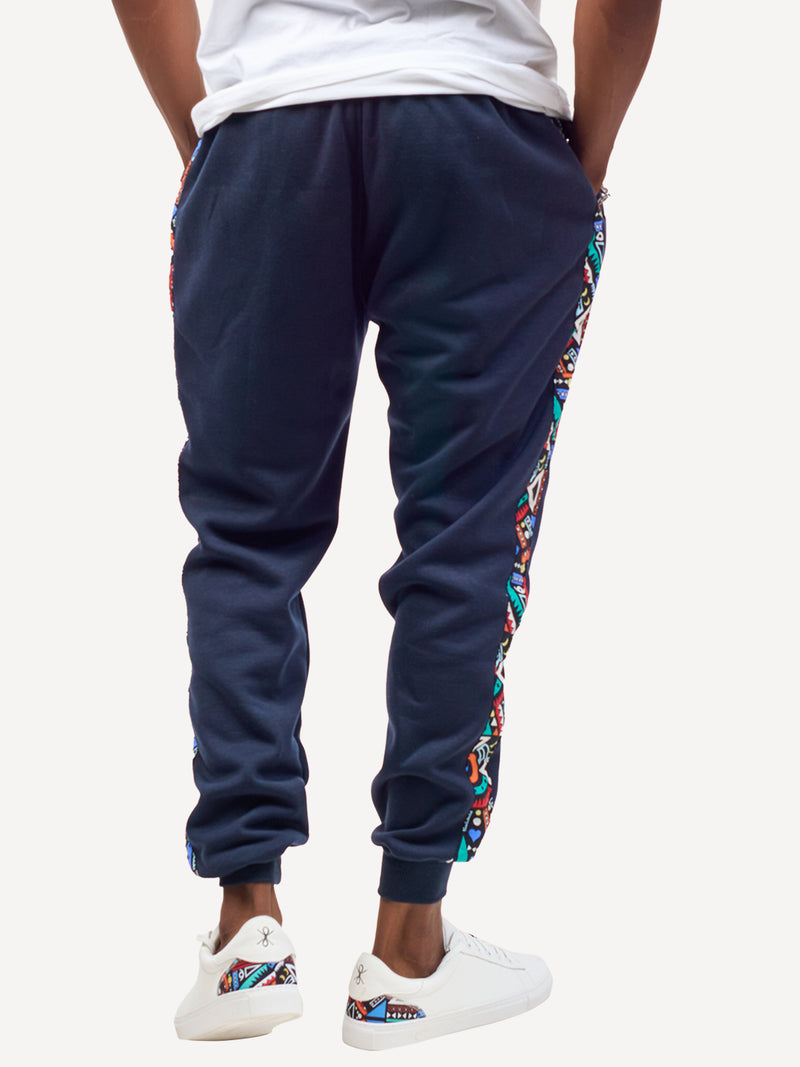 Kali Sweats: Pants - Navy with Blue Tribal