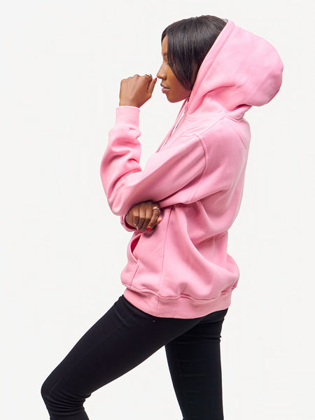 Graphic Hoodies: Baby Pink with Flamingo