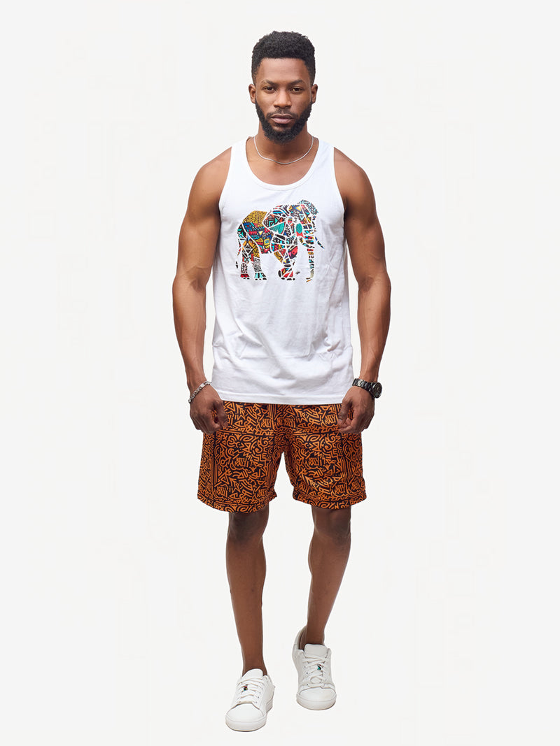 Kali Swim Shorts: Men - Black & Gold KK